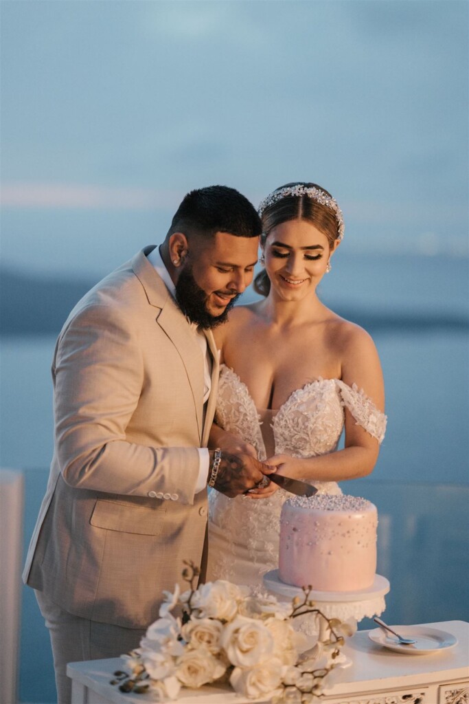 Featured in Issue 30, Jennifer and Zamir's modern & elegant elopement by the Sea in Santorini, Greece was everything they imagined and more.