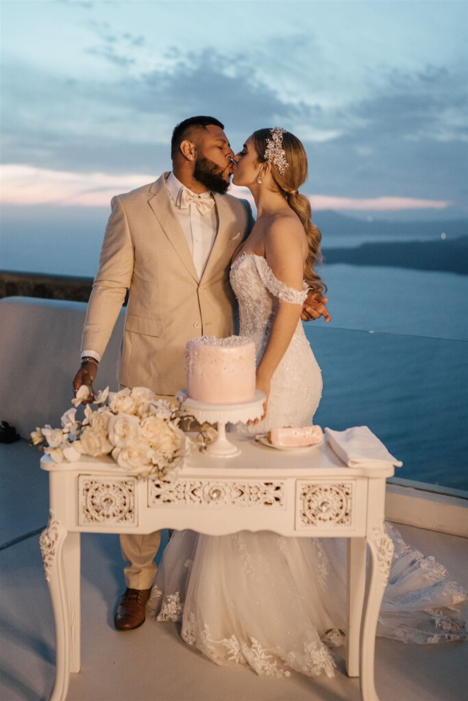 Featured in Issue 30, Jennifer and Zamir's modern & elegant elopement by the Sea in Santorini, Greece was everything they imagined and more.