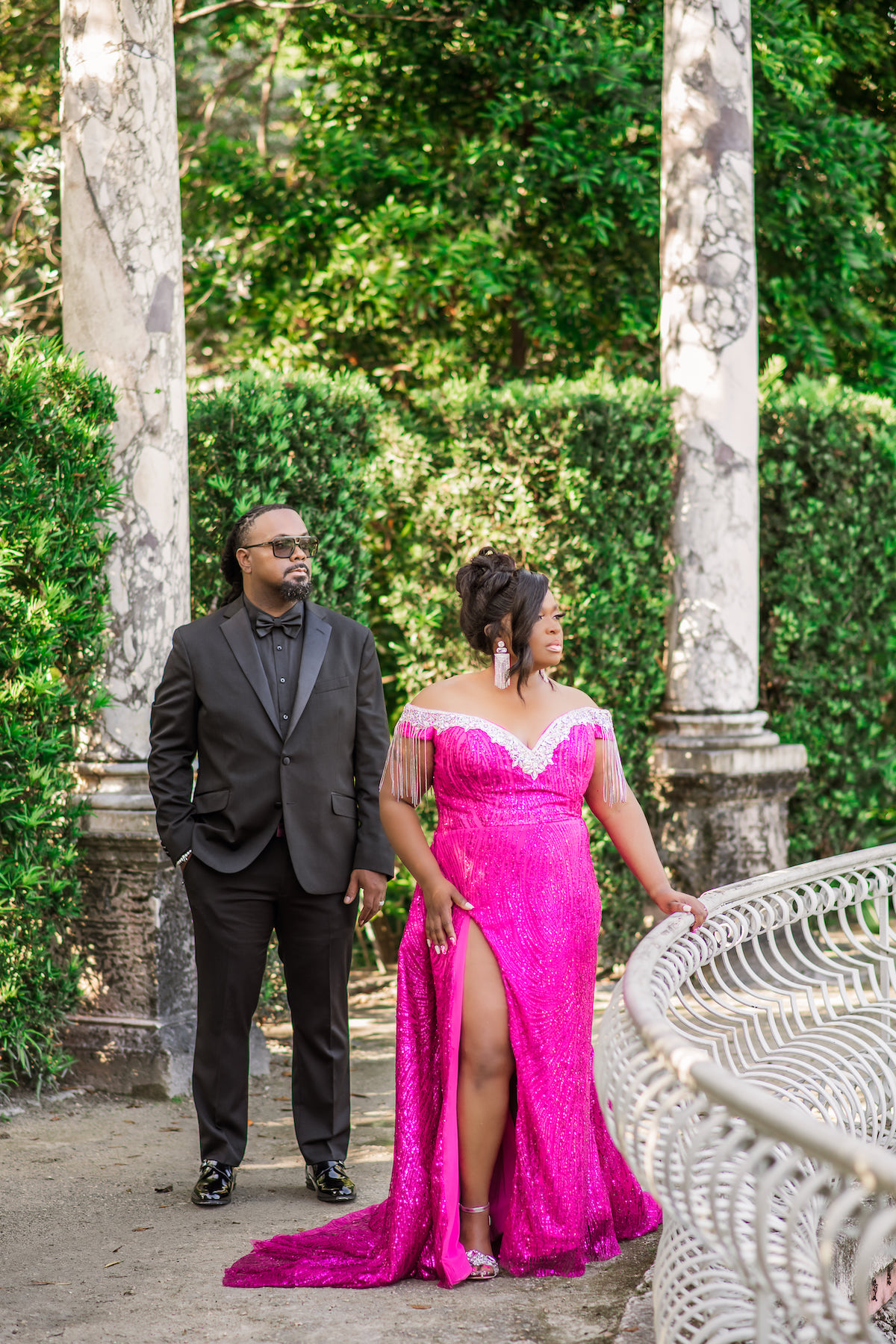 High Fashion Engagement Session at The Vizcaya Museum & Miami Design District