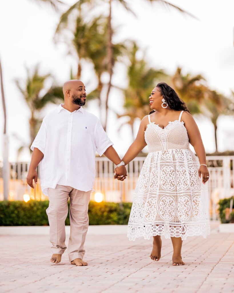 Katurah & Jeffrey celebrated their love with a gorgeous sunset engagement session at Deerfield Beach, Florida!