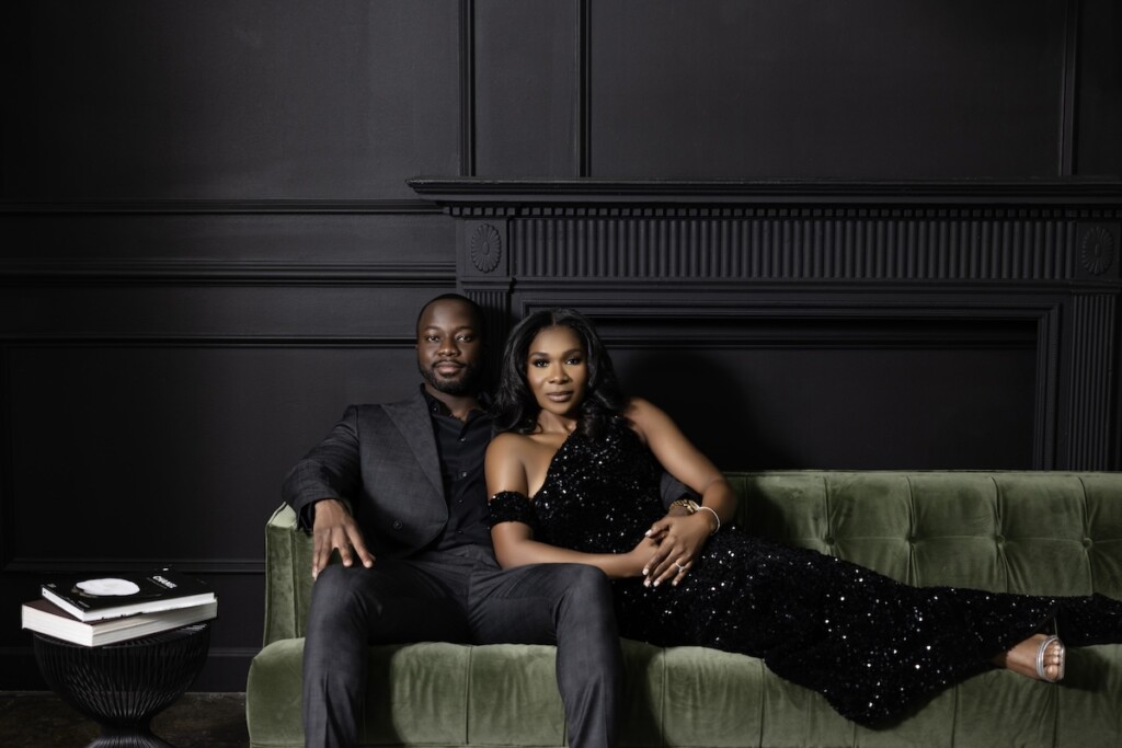 Featured in Issue 31, Mercy and Tunji celebrated their shared Nigerian heritage with a stylish studio engagement session in Atlanta, Georgia.