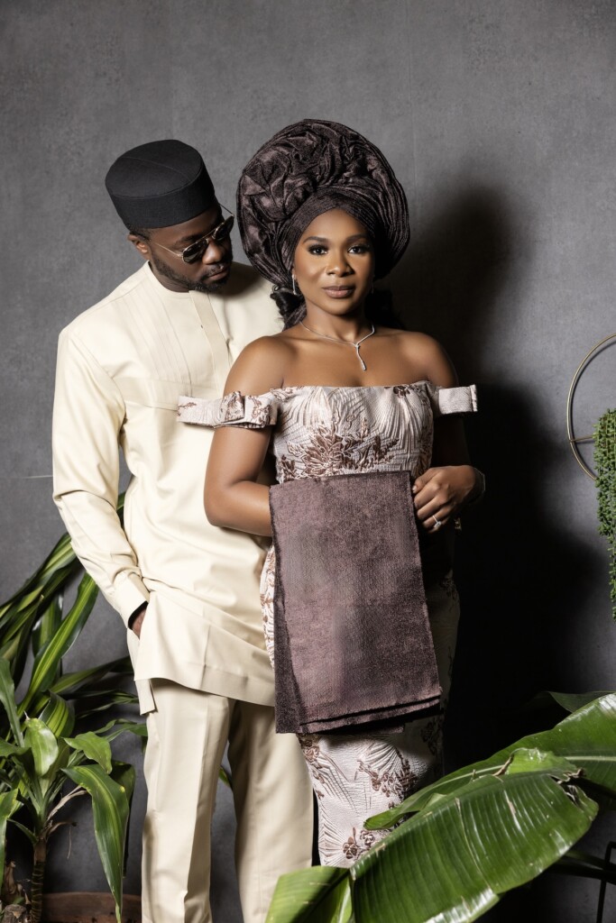 Featured in Issue 31, Mercy and Tunji celebrated their shared Nigerian heritage with a stylish studio engagement session in Atlanta, Georgia.