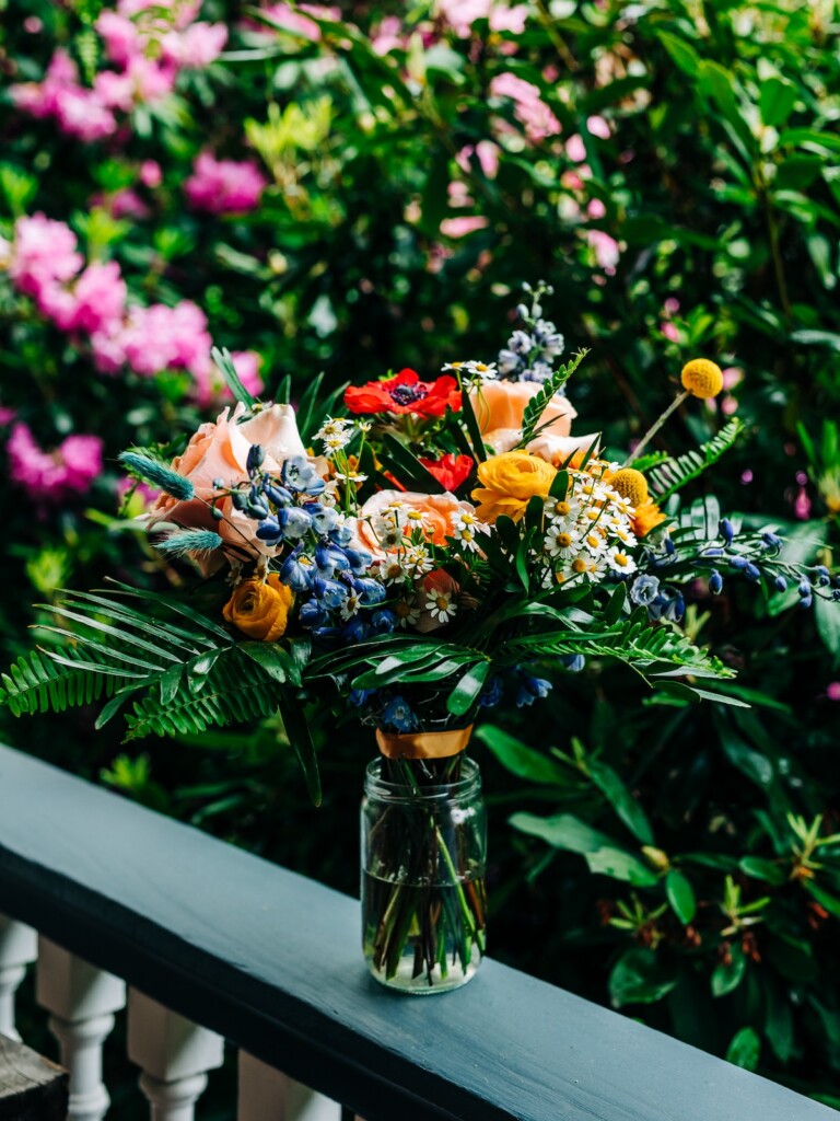 Sabina and Sabia celebrated their love as an LGBTQ+ couple in a colorful spring wedding with nostalgic retro charm throughout.