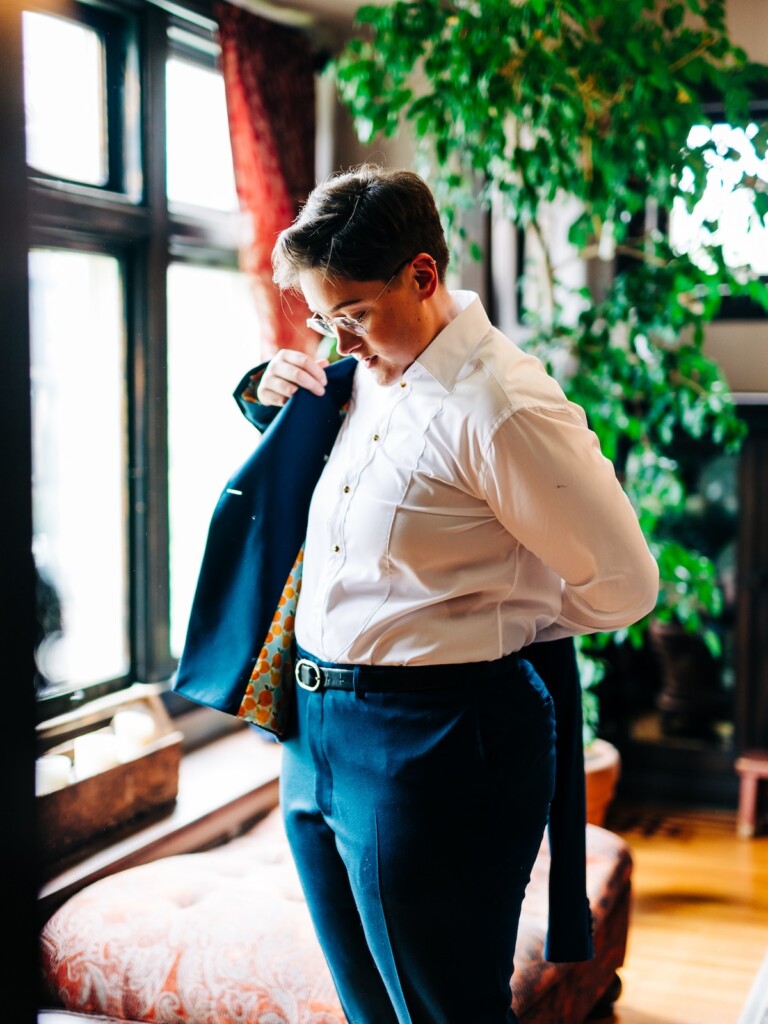 Sabina and Sabia celebrated their love as an LGBTQ+ couple in a colorful spring wedding with nostalgic retro charm throughout.