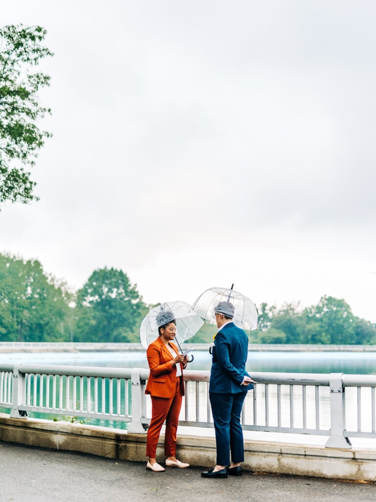 Sabina and Sabia celebrated their love as an LGBTQ+ couple in a colorful spring wedding with nostalgic retro charm throughout.