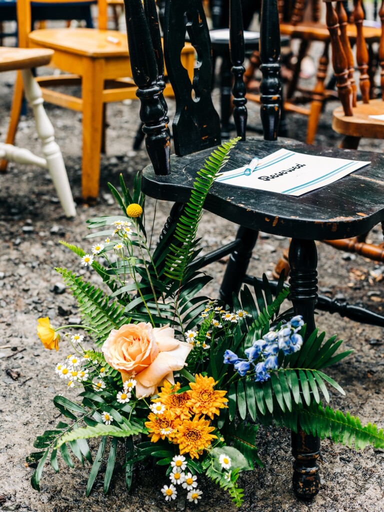 Sabina and Sabia celebrated their love as an LGBTQ+ couple in a colorful spring wedding with nostalgic retro charm throughout.