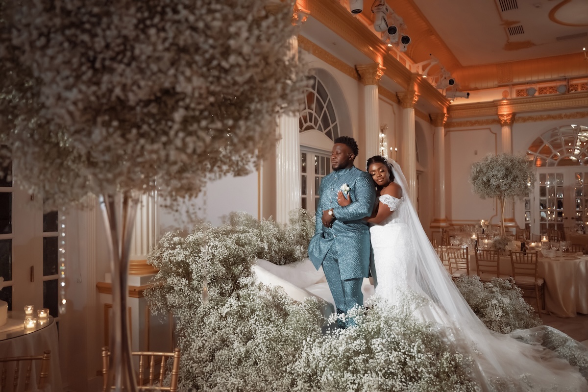 Nigerian Wedding Weekend Ends with a Modern Gold and White Wedding in  Livingston, New Jersey - Munaluchi Bride, image size:1200x800