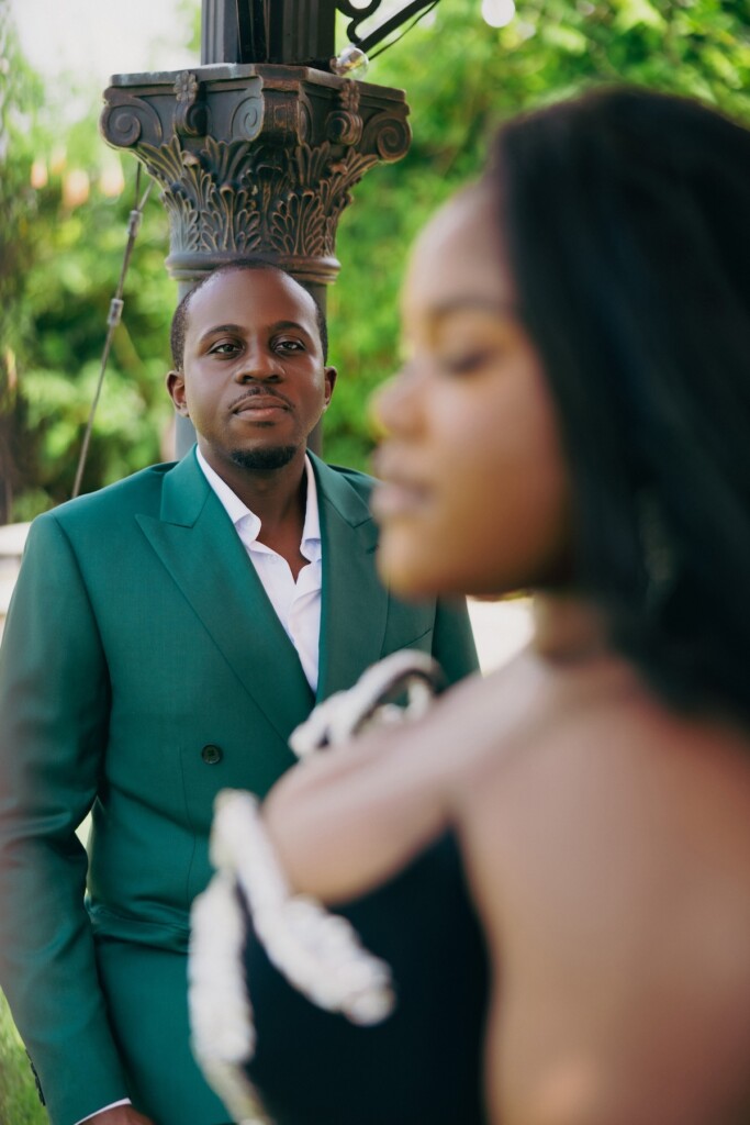 It all started with "hello" for Naneka and Scott who celebrated their recent engagement in a stylish garden glamour photo shoot at the Villa Toscana Miami.