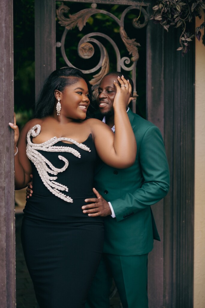 It all started with "hello" for Naneka and Scott who celebrated their recent engagement in a stylish garden glamour photo shoot at the Villa Toscana Miami.