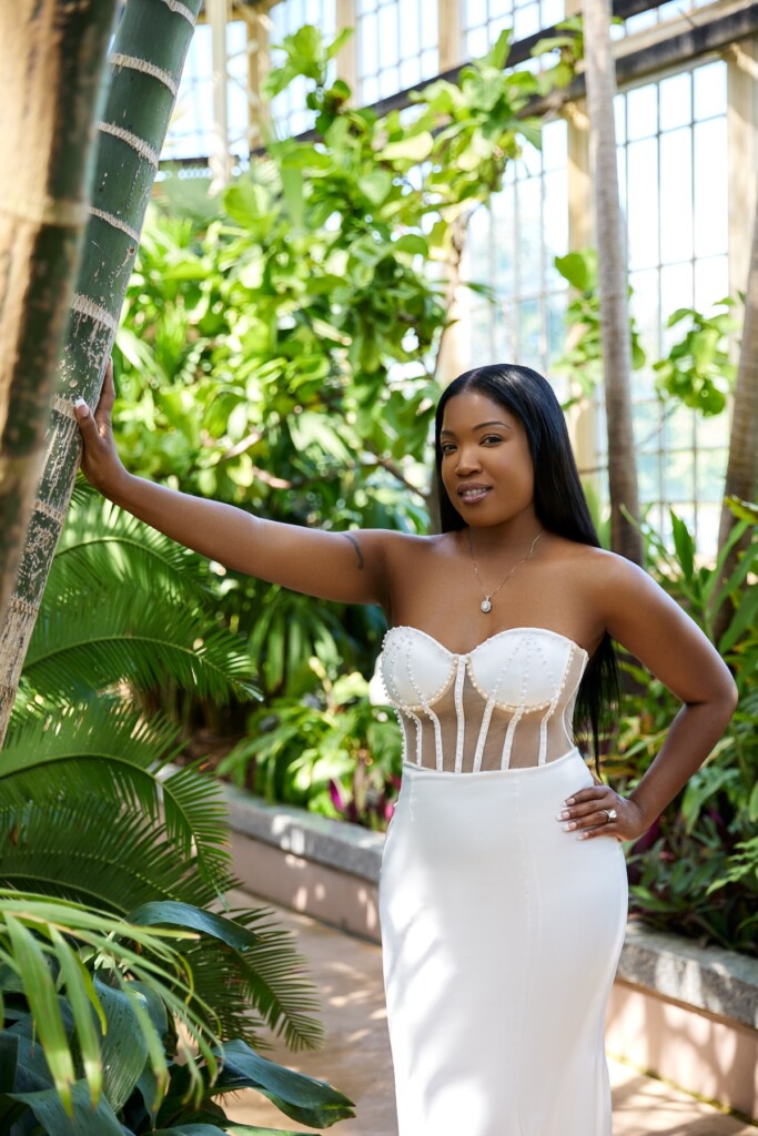 Andrea and Nick, both Jamaican natives, shared their love for each other and their vibrant Caribbean culture in a stylish engagement session at the Rawlings Conservatory in Baltimore, Maryland.