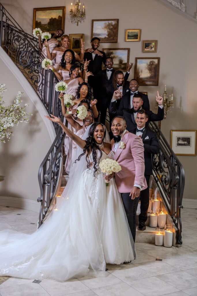 Ashley and William's nuptials at the Park Chateau Estate and Gardens in New Brunswick, New Jersey, featured a glamorous "Great Gatsby meets the Harlem Renaissance" theme with nods to the roaring twenties.