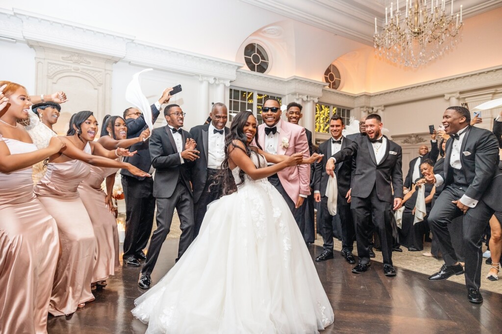 Ashley and William's nuptials at the Park Chateau Estate and Gardens in New Brunswick, New Jersey, featured a glamorous "Great Gatsby meets the Harlem Renaissance" theme with nods to the roaring twenties.