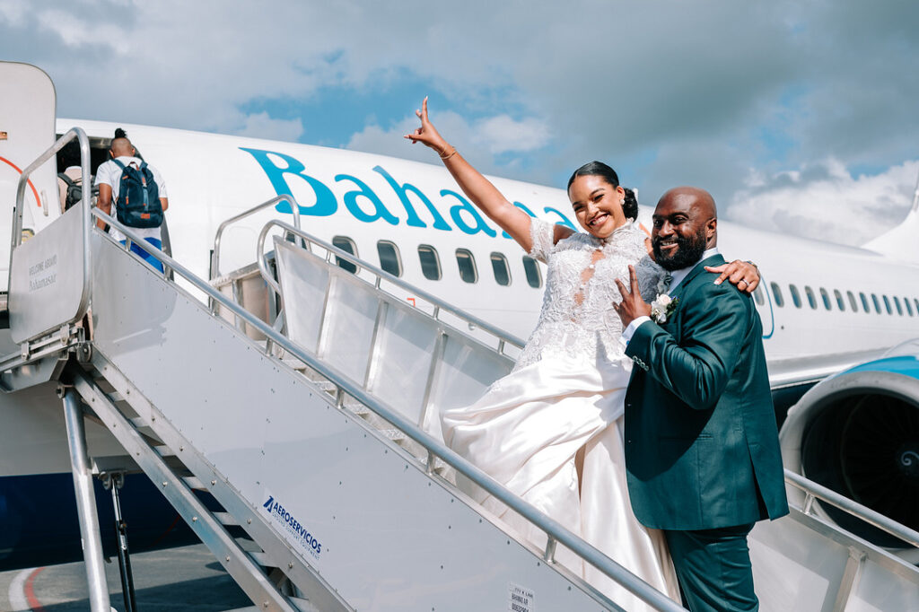 Peteche and Nicholas island-hopped across the Bahamas via plane for their unconventional, luxurious Bahamian wedding!