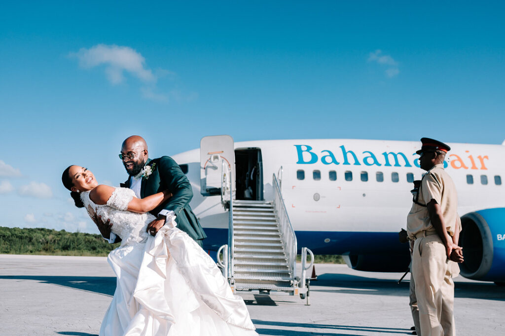Peteche and Nicholas island-hopped across the Bahamas via plane for their unconventional, luxurious Bahamian wedding!
