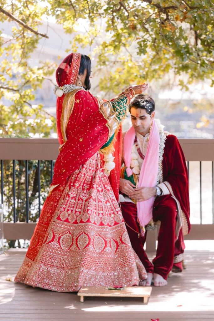 Combining traditional Hindu customs with Western elements, Soma and Arya celebrated their marriage with three luxurious events in The Woodlands, Texas.