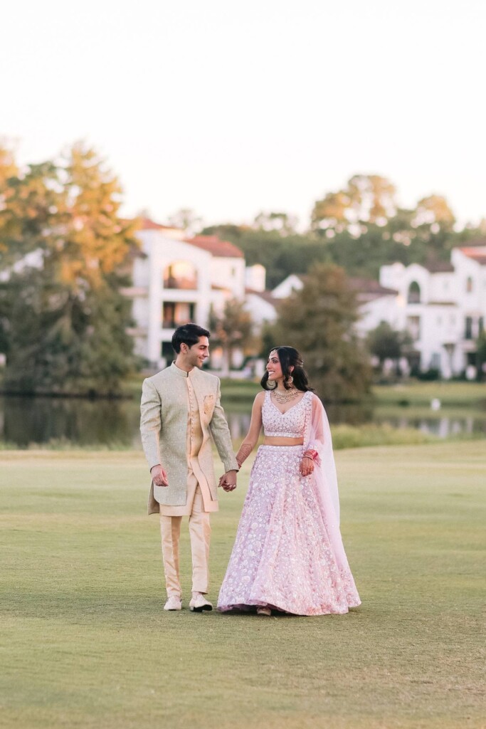 Combining traditional Hindu customs with Western elements, Soma and Arya celebrated their marriage with three luxurious events in The Woodlands, Texas.