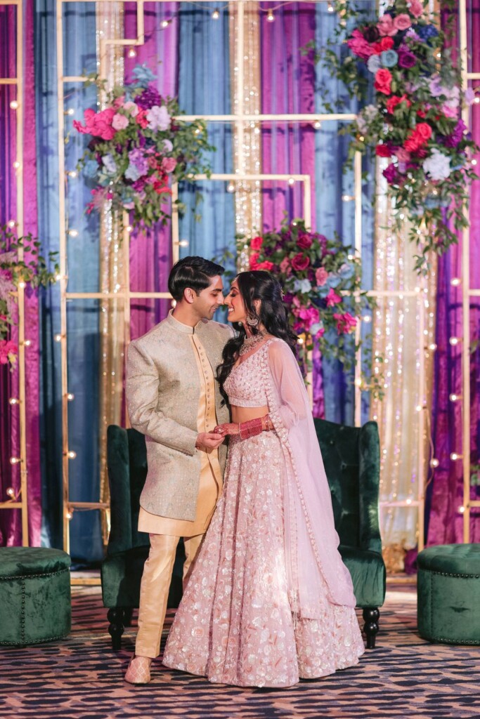 Combining traditional Hindu customs with Western elements, Soma and Arya celebrated their marriage with three luxurious events in The Woodlands, Texas.