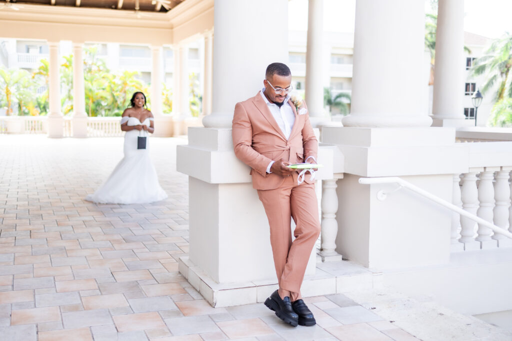 This travel-loving bride and groom exchanged their vows during a luxurious, romantic destination wedding in Jamaica overlooking Montego Bay.