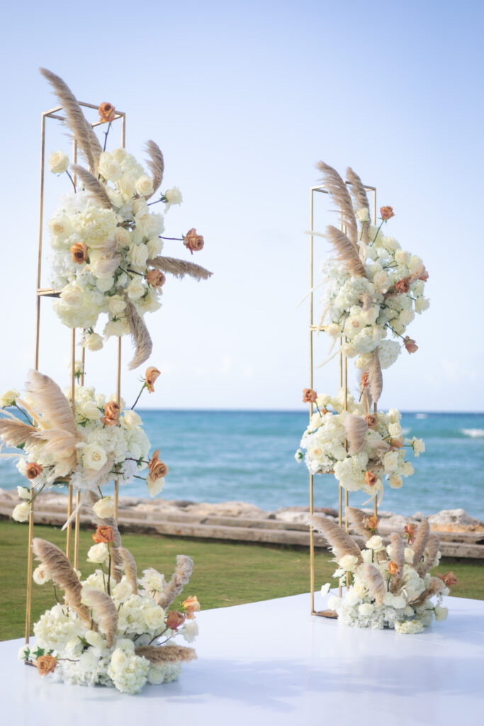 This travel-loving bride and groom exchanged their vows during a luxurious, romantic destination wedding in Jamaica overlooking Montego Bay.