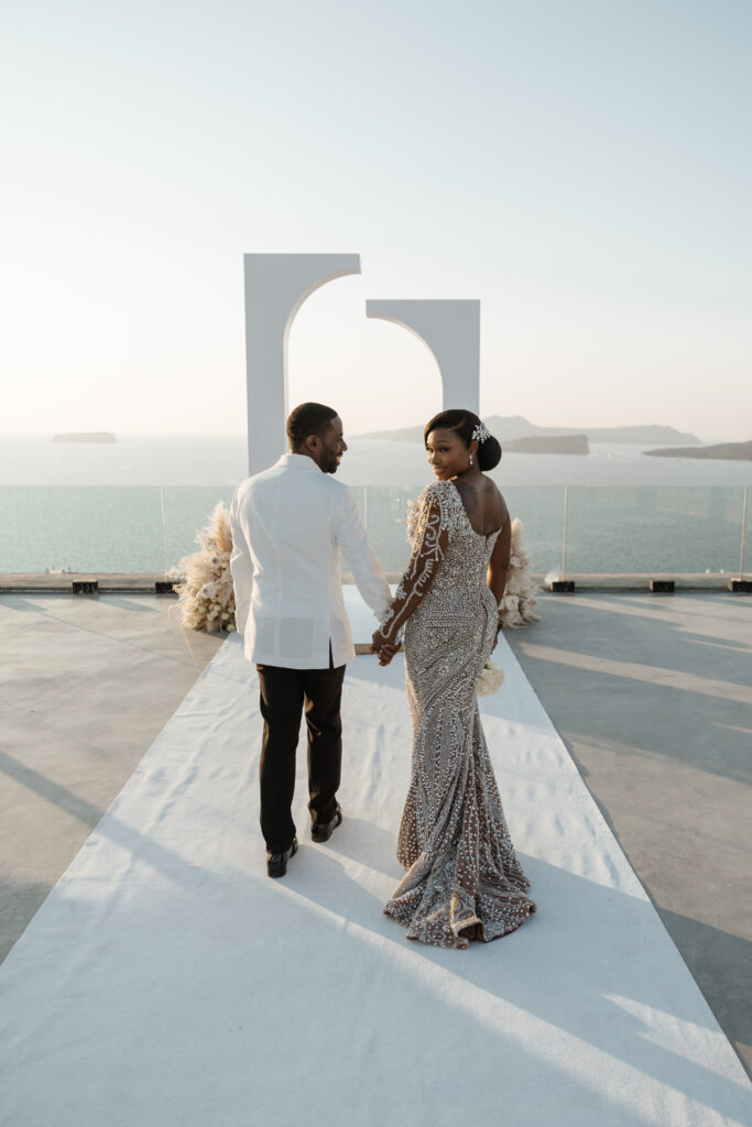 This Greek destination wedding (ft. in Issue 33) features sexy and intimate details with a diamond-inspired virtually designed wedding dress!