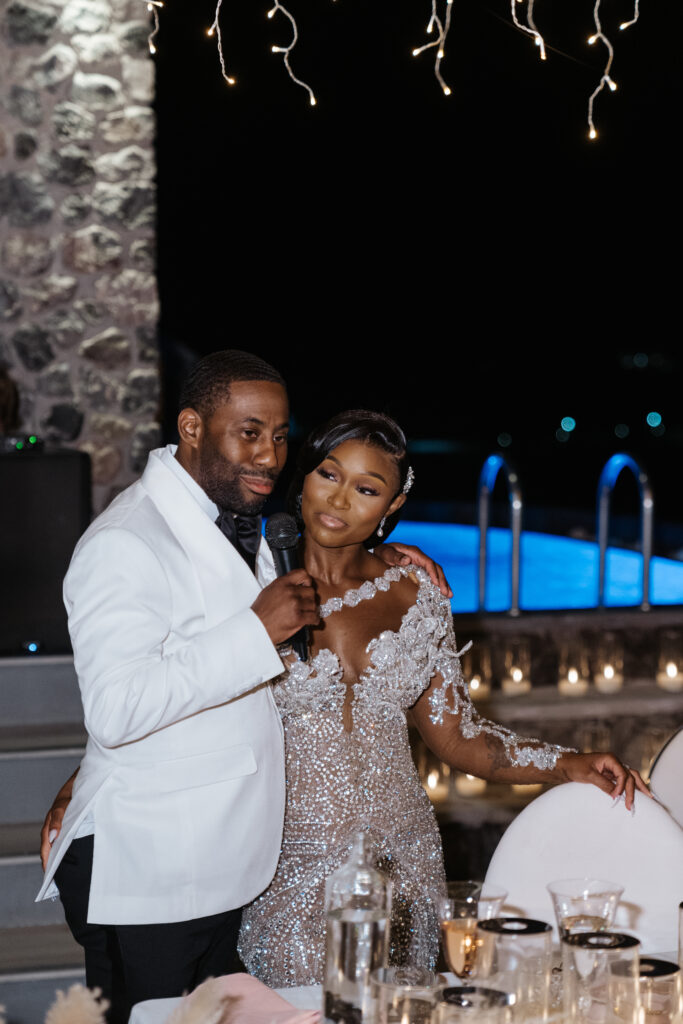 This Greek destination wedding (ft. in Issue 33) features sexy and intimate details with a diamond-inspired virtually designed wedding dress!
