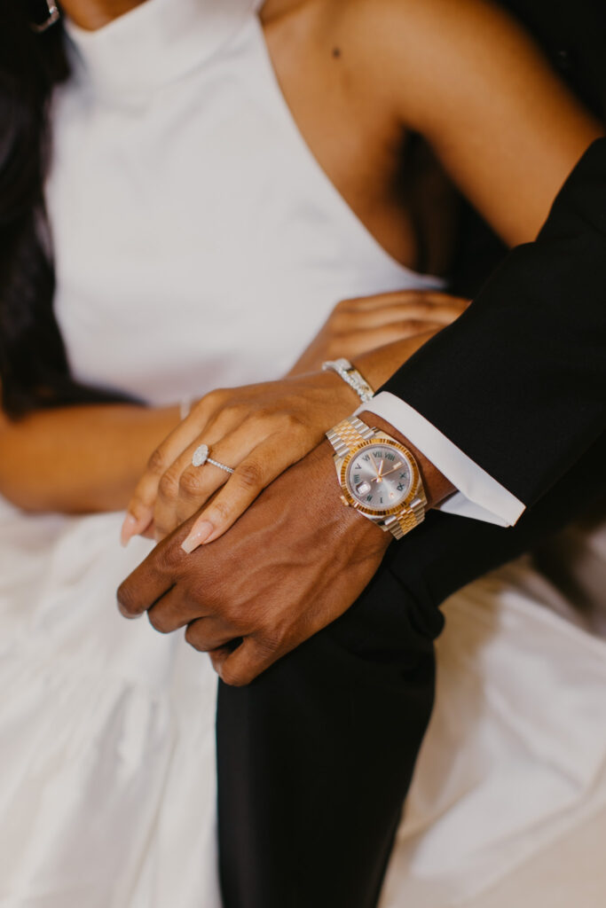 This adventure-loving couple celebrated their sophisticated and intimate engagement session at the Georgia State Capitol.