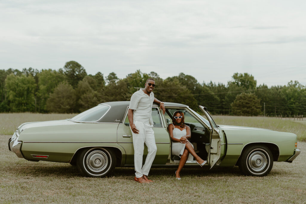 Dominque and Kyle celebrated their timeless love with a simple and sophisticated 1970s-inspired engagement session, featured in Issue 33!