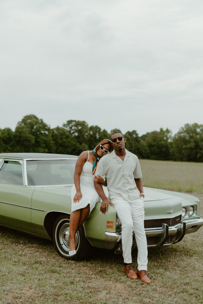 Dominque and Kyle celebrated their timeless love with a simple and sophisticated 1970s-inspired engagement session, featured in Issue 33!