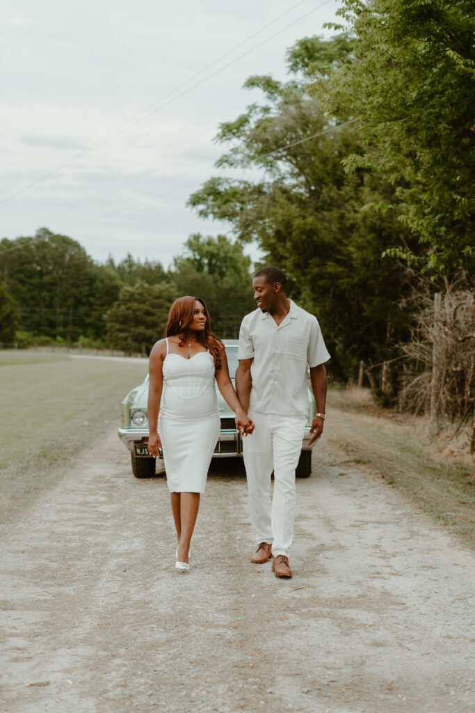 Dominque and Kyle celebrated their timeless love with a simple and sophisticated 1970s-inspired engagement session, featured in Issue 33!