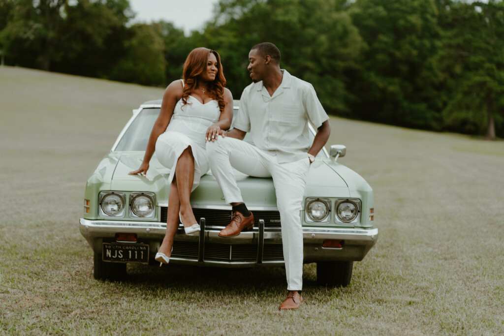 Dominque and Kyle celebrated their timeless love with a simple and sophisticated 1970s-inspired engagement session, featured in Issue 33!