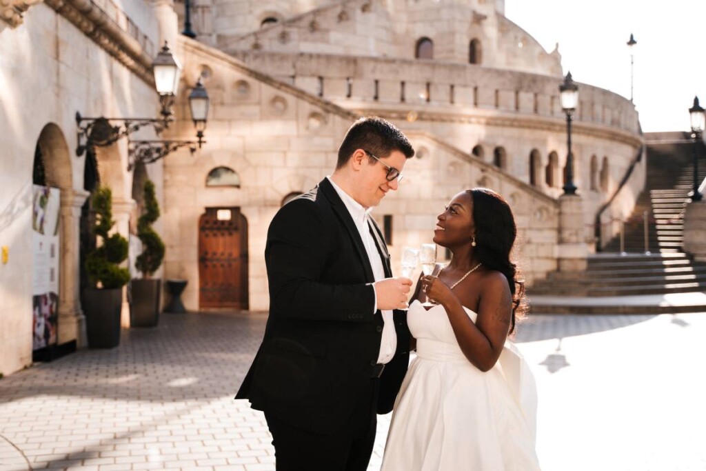 Grace and Sandor commemorated their engagement with a romantic European engagement session in the city where they first fell in love.