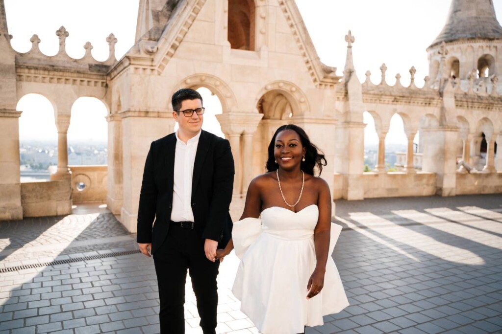 Grace and Sandor commemorated their engagement with a romantic European engagement session in the city where they first fell in love.