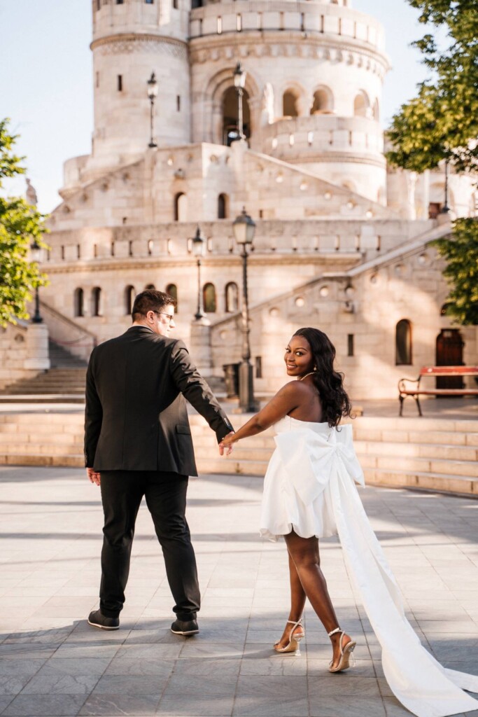 Grace and Sandor commemorated their engagement with a romantic European engagement session in the city where they first fell in love.
