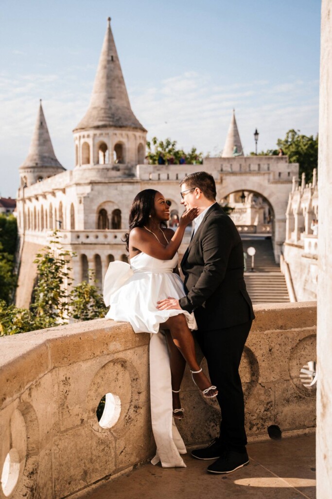 Grace and Sandor commemorated their engagement with a romantic European engagement session in the city where they first fell in love.
