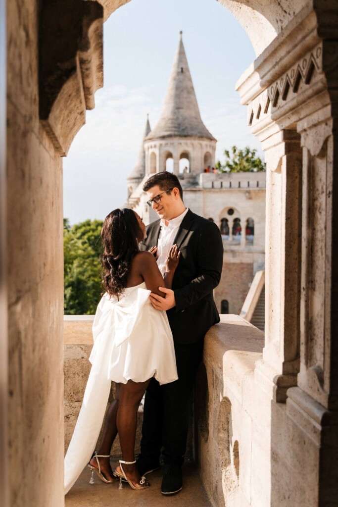 Grace and Sandor commemorated their engagement with a romantic European engagement session in the city where they first fell in love.