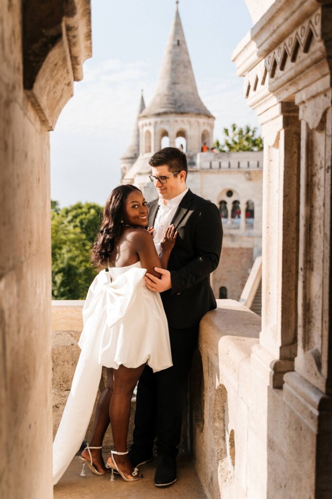 Grace and Sandor commemorated their engagement with a romantic European engagement session in the city where they first fell in love.