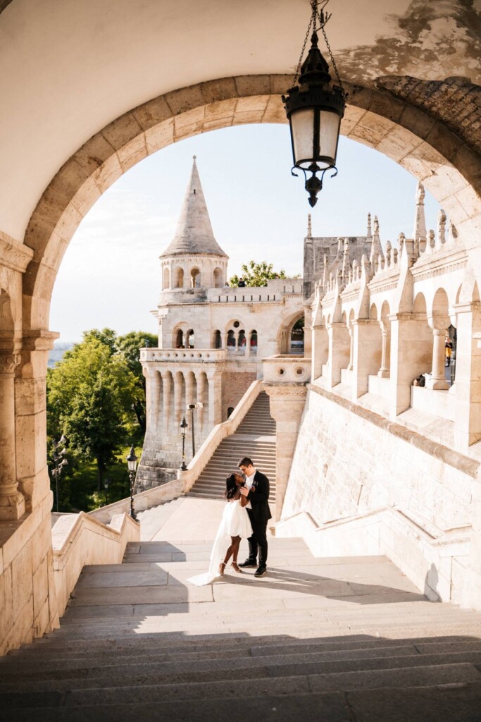 Grace and Sandor commemorated their engagement with a romantic European engagement session in the city where they first fell in love.