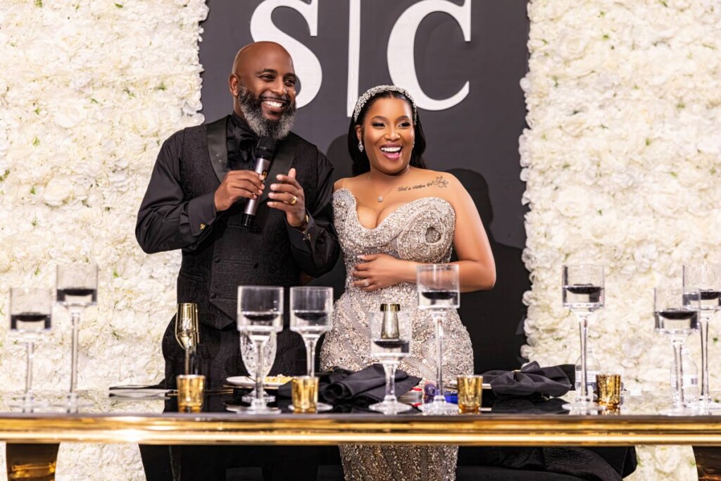 After crossing paths in 2021, Scoot and Chana said "yes" to forever in a glamorous black and white wedding celebration in Summerville, SC.