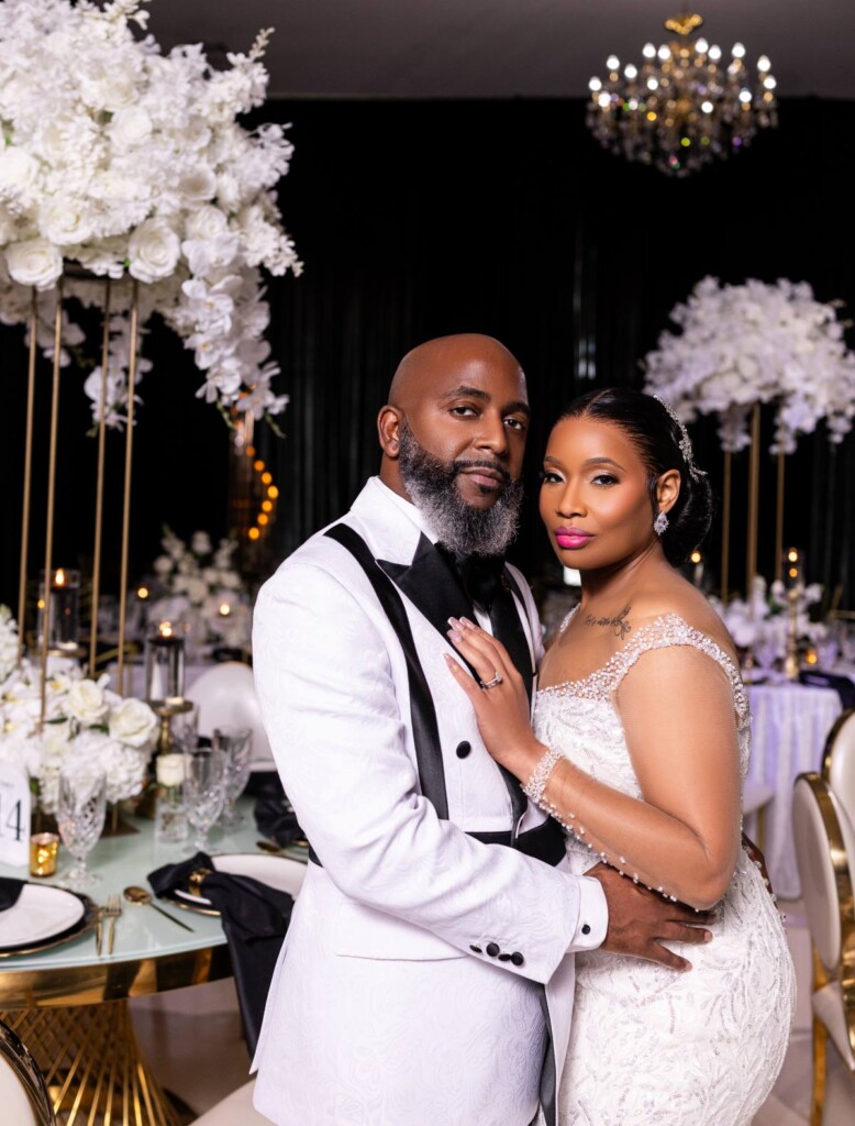 After crossing paths in 2021, Scoot and Chana said "yes" to forever in a glamorous black and white wedding celebration in Summerville, SC.