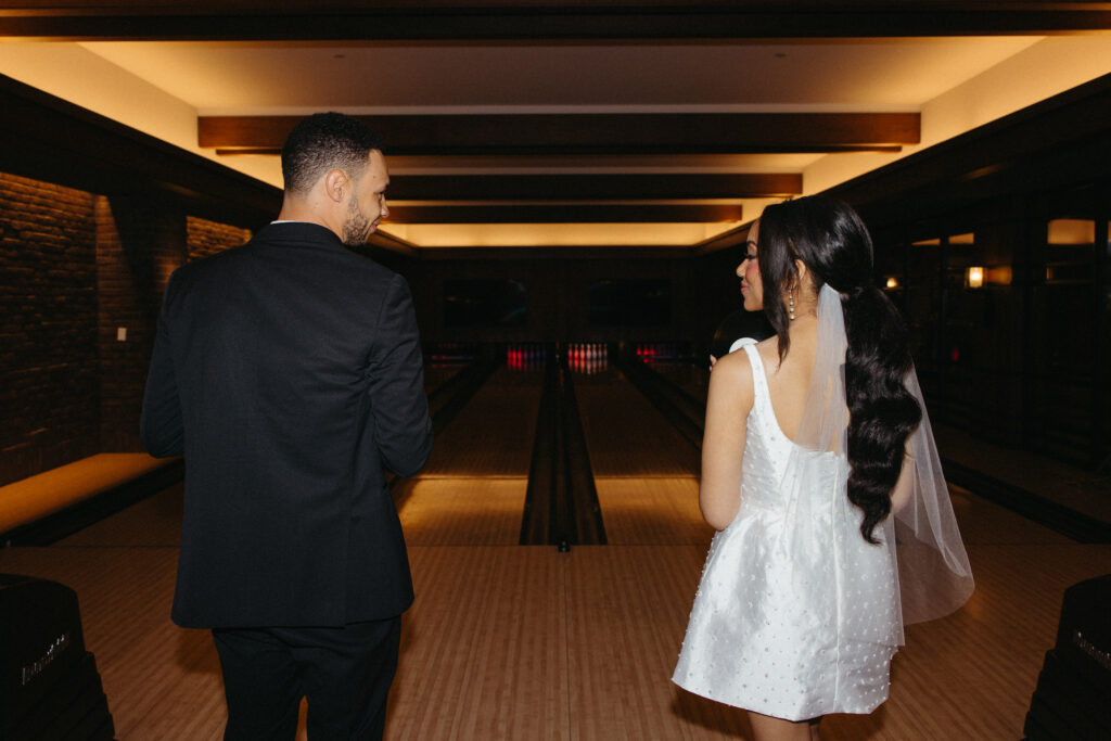 Mountains, 3 wedding dresses, and a fun bowling alley after party. This outdoor wedding had everything for a nature-loving bride and groom.