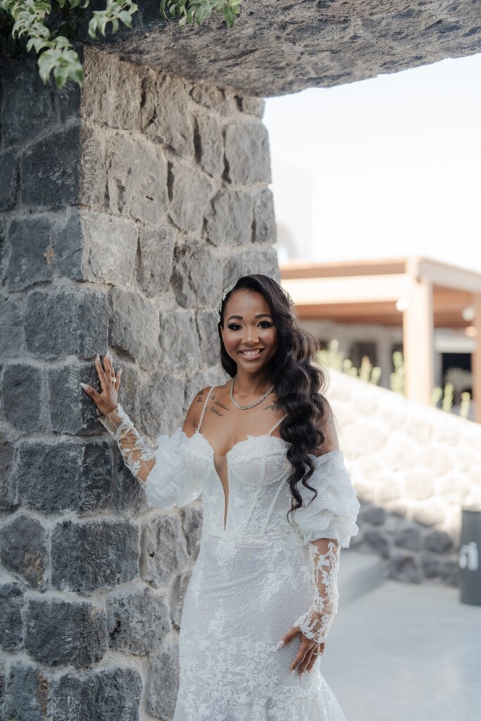 Valerie and Kingsley's gorgeous wedding in Santorini, Greece, was featured in Issue 33! Read how they found lifetime love four doors down.