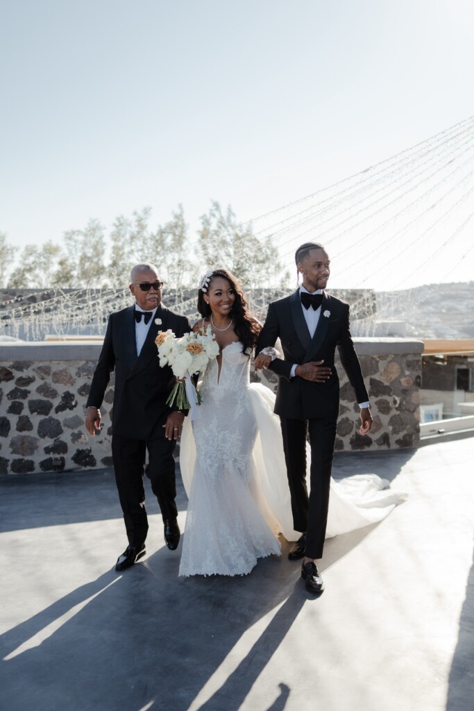 Valerie and Kingsley's gorgeous wedding in Santorini, Greece, was featured in Issue 33! Read how they found lifetime love four doors down.