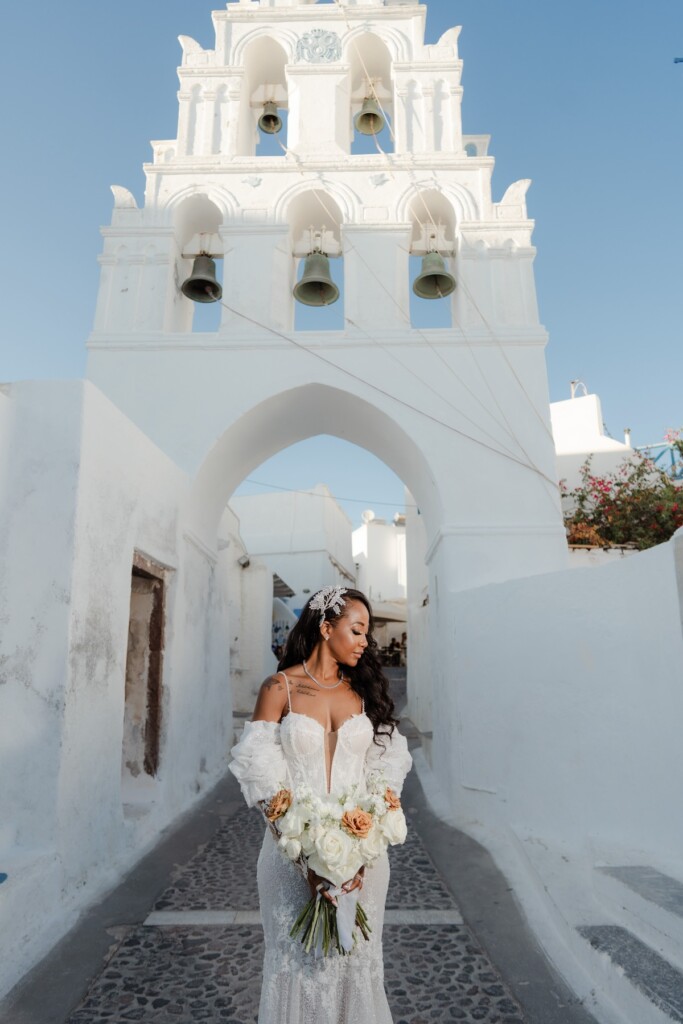 Valerie and Kingsley's gorgeous wedding in Santorini, Greece, was featured in Issue 33! Read how they found lifetime love four doors down.
