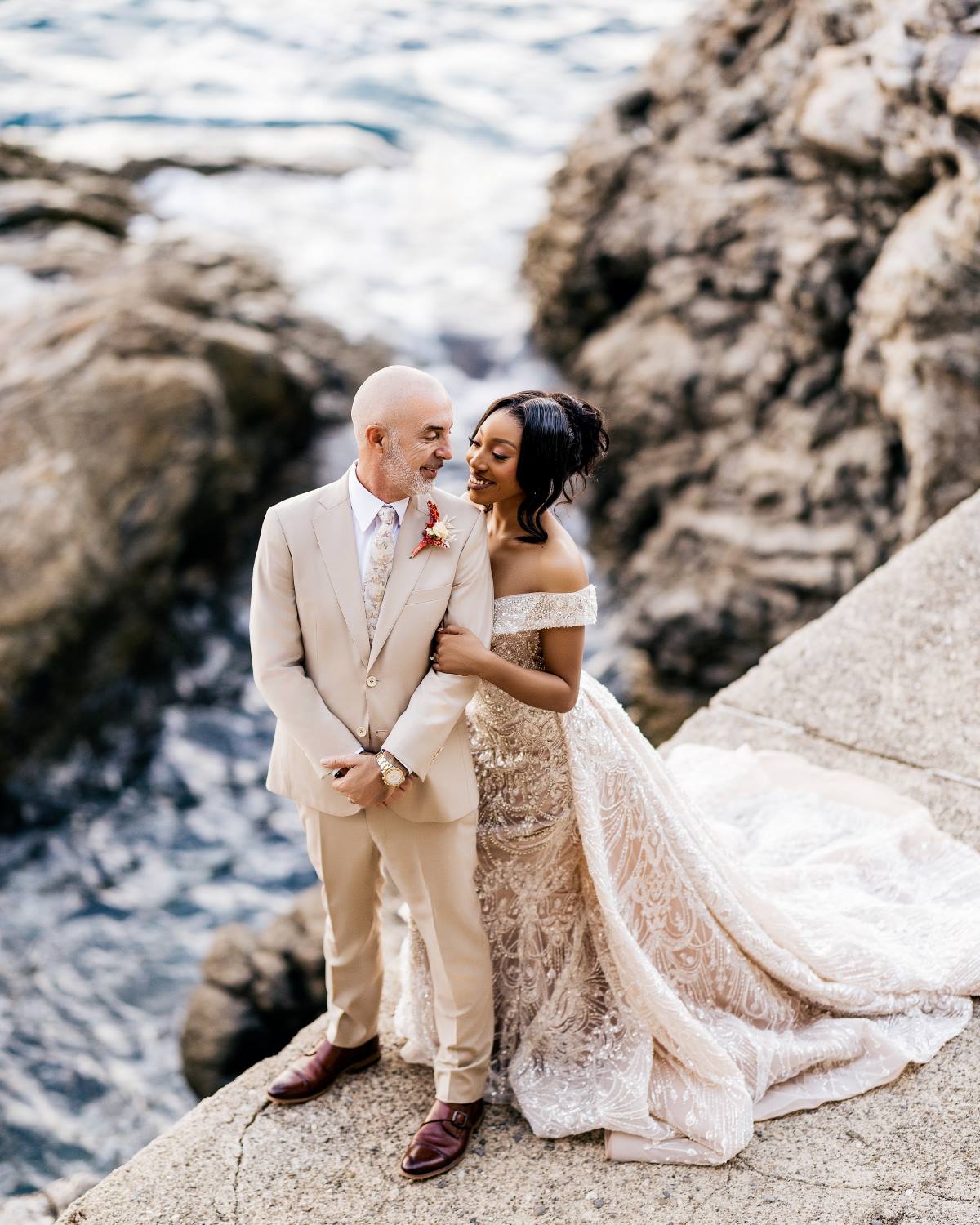 David and Mel’s Intimate Destination Wedding on the Coast of Southern Italy Featured Custom Fashion, Elegant Details, and Stunning Views