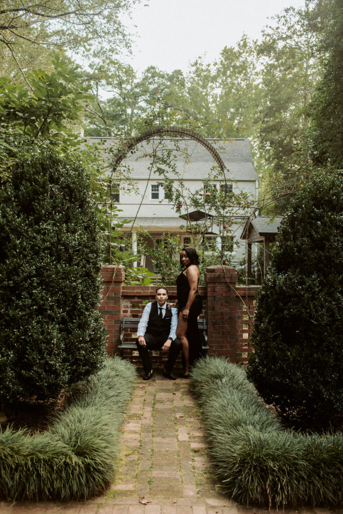 Ashley & Monique got engaged before heading out the door. See their garden engagement session and get excited for their September wedding!