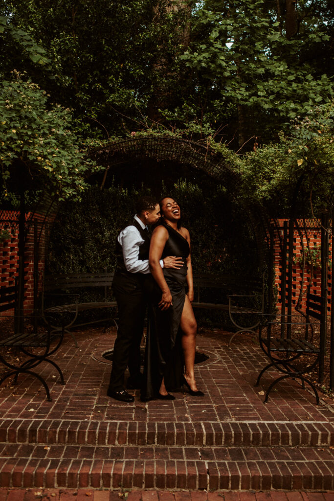 Ashley & Monique got engaged before heading out the door. See their garden engagement session and get excited for their September wedding!