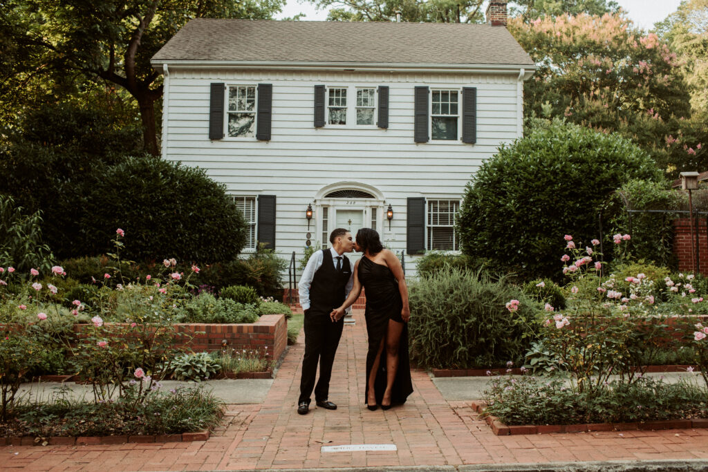 Ashley & Monique got engaged before heading out the door. See their garden engagement session and get excited for their September wedding!