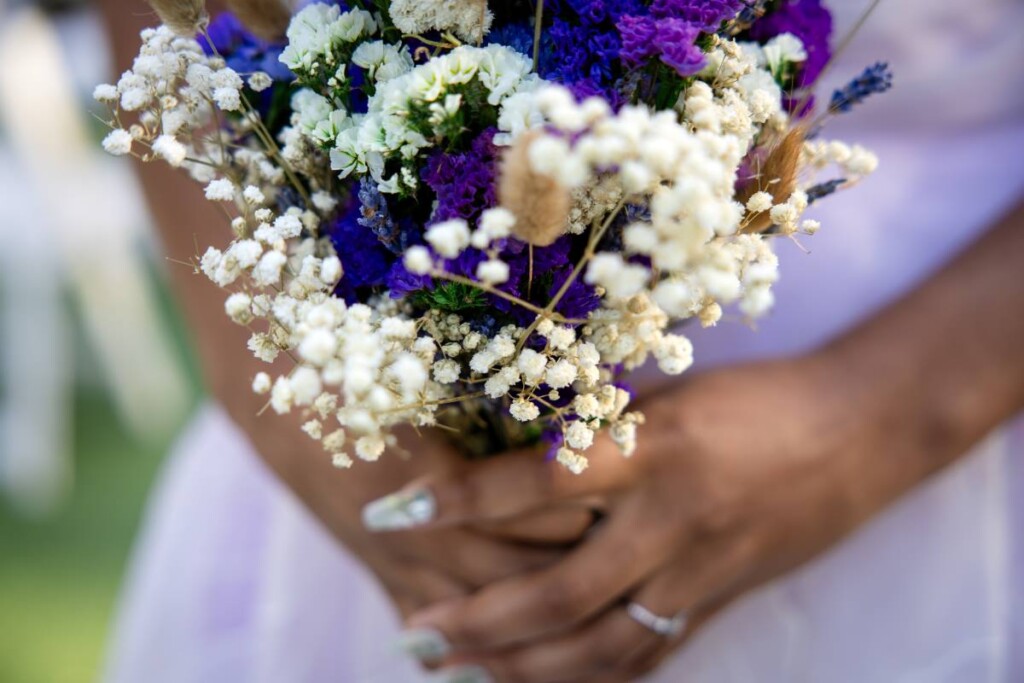Surrounded by the stunning architecture and lush natural beauty of Four Oaks Manor, Breale and Nazir tied the knot in a romantic and colorful outdoor wedding in Duluth, Georgia.