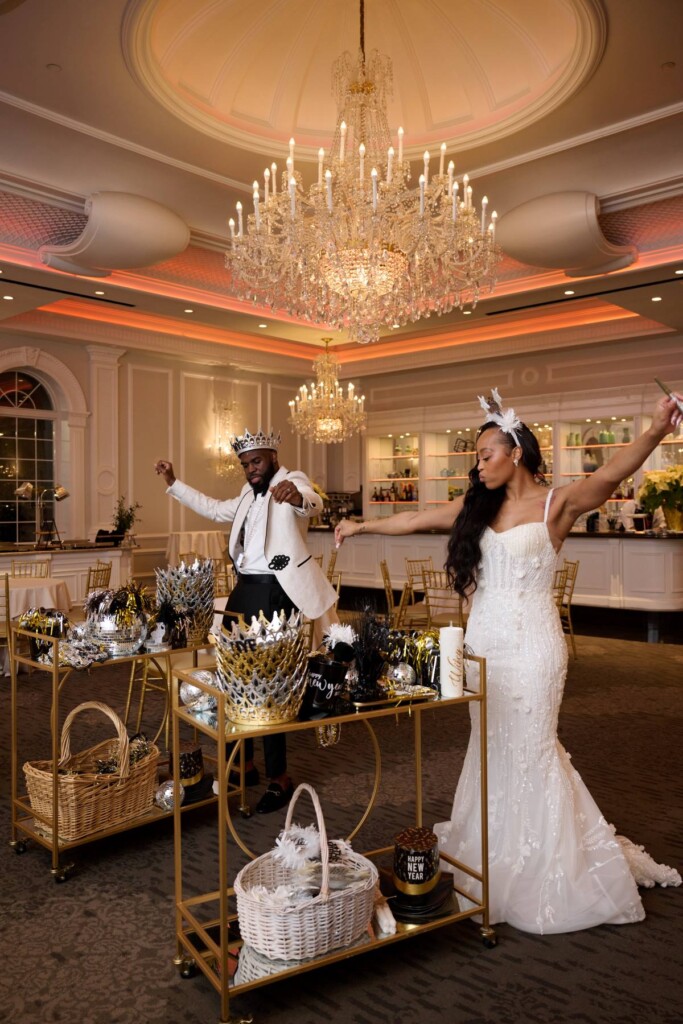 Monique and Benedict rang in the new year with a glamorous New Year's Eve wedding in Rockleigh, New Jersey.