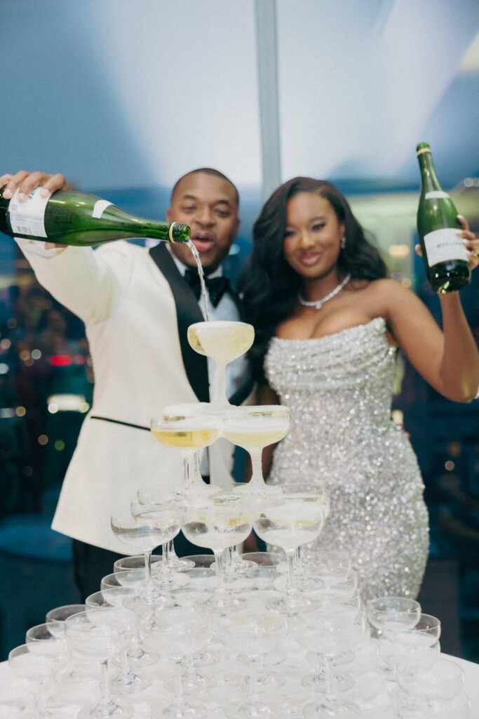 Niya and Jawon took their love to new heights with an opulent Atlanta wedding that ended in a helicopter ride overlooking the city.